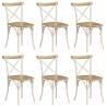 Cross Chairs 6 pcs White Solid Mango Wood Quantity in Package 6 Material solid mango wood (white frame) 