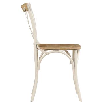 Cross Chairs Set - 6 pcs White Solid Mango Wood | Hipomarket