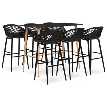 7 Piece Black Bar Set - Contemporary Home & Garden Furniture