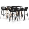 7 Piece Bar Set Black Colour black Number of 6 