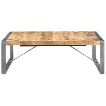 Unique Mango Wood Coffee Table - Industrial Style 120x120 cm