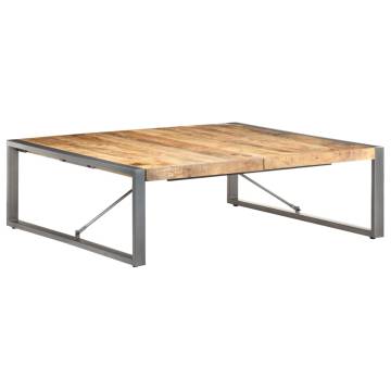 Unique Mango Wood Coffee Table - Industrial Style 120x120 cm