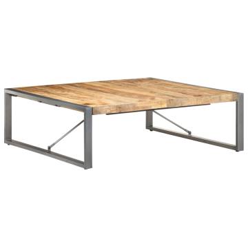 Unique Mango Wood Coffee Table - Industrial Style 120x120 cm