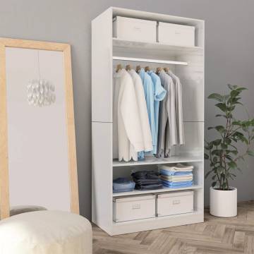 High Gloss White Wardrobe - Stylish Storage Solution | Hipomarket