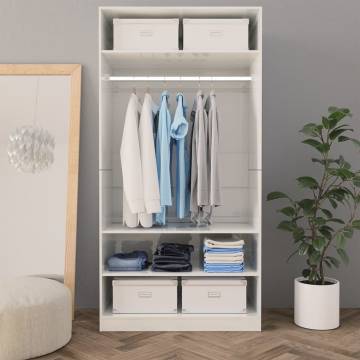 High Gloss White Wardrobe - Stylish Storage Solution | Hipomarket