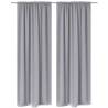 2 Pcs Grey Slot-Headed Blackout Curtains 135x245 cm - Hipo Market