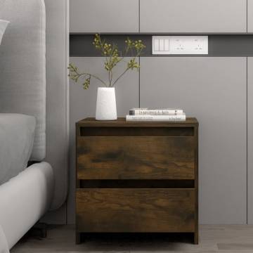 Bedside Cabinet Smoked Oak - Stylish Storage Solution