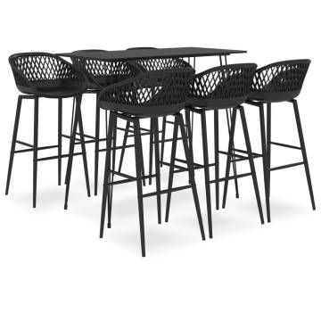 7 Piece Black Bar Set - Modern Design for Home & Garden