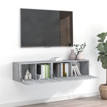 2 Piece TV Cabinet Set - Grey Sonoma Engineered Wood