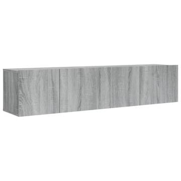 2 Piece TV Cabinet Set - Grey Sonoma Engineered Wood