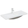 Stylish Sink Cabinet with Built-in Basin - White & Oak