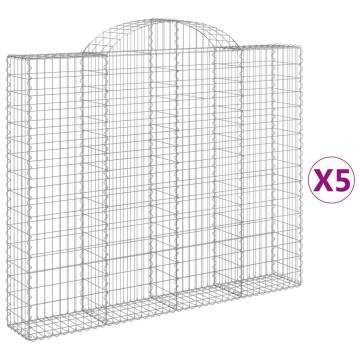 Arched Gabion Baskets 5 pcs - Durable Garden Barriers