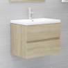 Sink Cabinet with Built-in Basin Sonoma Oak Engineered Wood Colour sonoma oak Size 60 x 38.5 x 45 cm Quantity in Package 1 Model without faucet & drain 