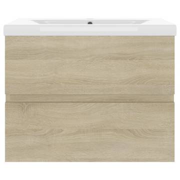 Sonoma Oak Sink Cabinet with Built-in Basin | Hipomarket