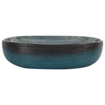 Turquoise Oval Countertop Basin - 59x40 cm Ceramic Luxury