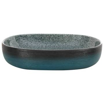 Turquoise Oval Countertop Basin - 59x40 cm Ceramic Luxury