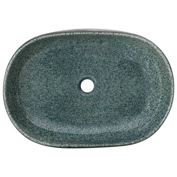 Turquoise Oval Countertop Basin - 59x40 cm Ceramic Luxury