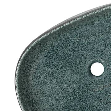 Turquoise Oval Countertop Basin - 59x40 cm Ceramic Luxury