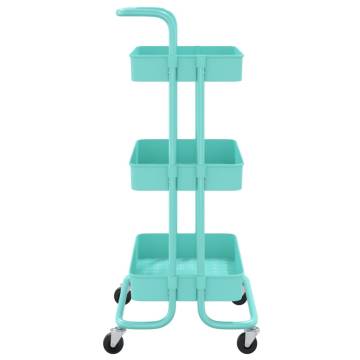 3-Tier Kitchen Trolley Turquoise | Space-Saving & Durable