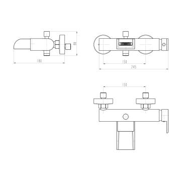 SCHÜTTE IDROVIA Chrome Bath Mixer with Waterfall Spout