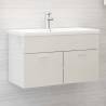 Sink Cabinet with Built-in Basin High Gloss White Engineered Wood Colour high gloss white Size 80 x 38.5 x 46 cm Quantity in Package 1 Model with faucet 