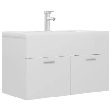 High Gloss White Sink Cabinet with Basin | Hipomarket