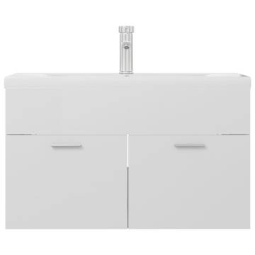 High Gloss White Sink Cabinet with Basin | Hipomarket