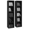 Stylish Black CD Cabinets - 2 pcs, Space-Saving Design