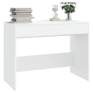 Desk White 101x50 cm - Stylish Engineered Wood Workstation