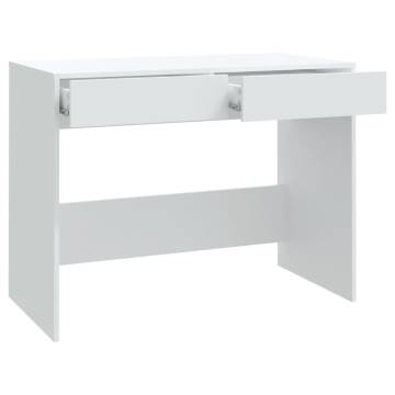 Desk White 101x50 cm - Stylish Engineered Wood Workstation