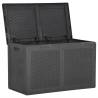 Garden Storage Box 180L Black PP Rattan - Weather Resistant