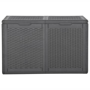 Garden Storage Box 180L Black PP Rattan - Weather Resistant