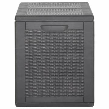 Garden Storage Box 180L Black PP Rattan - Weather Resistant