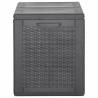 Garden Storage Box 180L Black PP Rattan - Weather Resistant