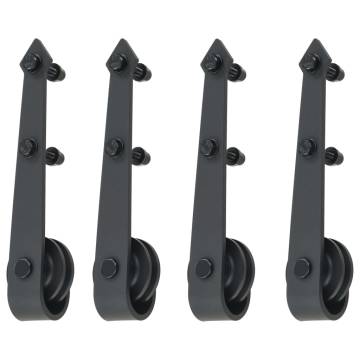 Sliding Door Hardware Kit 2x183 cm Steel Black - Hipo Market