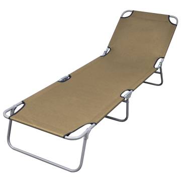 Foldable Sunlounger with Adjustable Backrest – Taupe