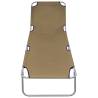 Foldable Sunlounger with Adjustable Backrest – Taupe