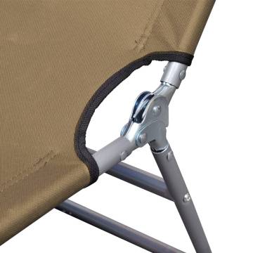 Foldable Sunlounger with Adjustable Backrest – Taupe