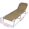 Foldable Sunlounger with Adjustable Backrest – Taupe