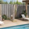 Stylish Grey Outdoor Shower - Poly Rattan & Acacia Wood