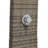 Stylish Grey Outdoor Shower - Poly Rattan & Acacia Wood