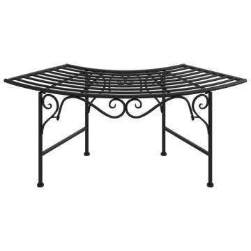 Tree Bench 113 cm Black Steel - Stylish Outdoor Seating