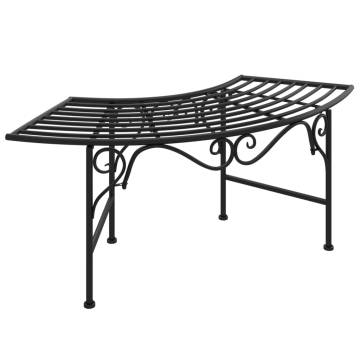 Tree Bench 113 cm Black Steel - Stylish Outdoor Seating