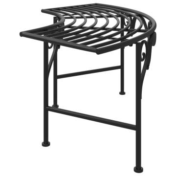 Tree Bench 113 cm Black Steel - Stylish Outdoor Seating