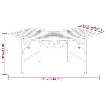 Tree Bench 113 cm Black Steel - Stylish Outdoor Seating