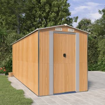 Light Brown Garden Shed 192x523x223 cm | Durable Storage Solution