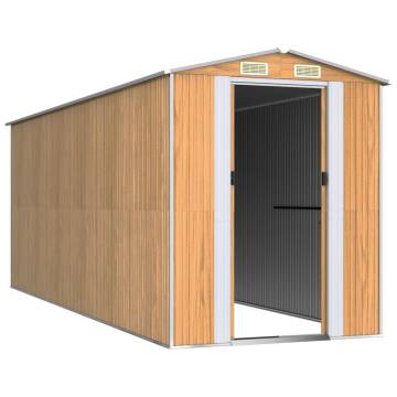 Light Brown Garden Shed 192x523x223 cm | Durable Storage Solution