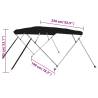 4-Bow Bimini Top Black 236x199x135 cm - Durable & UV-Resistant