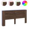 Stylish LED Headboard Cabinet in Brown Oak - 200x16.5 cm