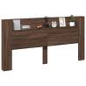 Stylish LED Headboard Cabinet in Brown Oak - 200x16.5 cm